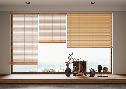 new bamboo curtain rolling curtain 3d model