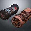 Vintage and Modern Mechanical Equipment with Metal Gears and Rusty Surfaces