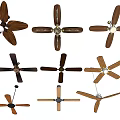 Ceiling And Standing Fans With Various Designs For Home Cooling Needs 3d model
