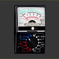 Analog Multimeter With Black Case Dial Scale Pointer And Bottom Knob Symbols