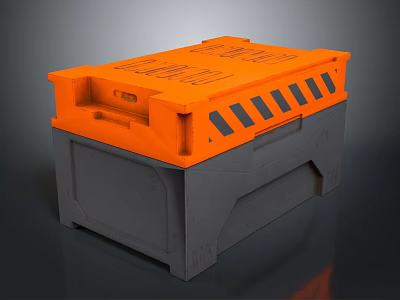 Orange Durable Toolbox for Hardware Tools Storage with Secure Lid and Ergonomic Handle 3d model