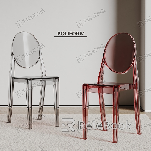 poliform Modern Transparent Chair Dining Chair Leisure Chair model