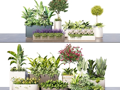 Flower Box Outside Pendulum Flower Box Plants Potted Plant Commercial Flower Beds Flower Box Outdoor Plant Combination Flower Bowl model