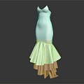 Elegant White Mermaid Dress with Pink Layered Skirt and Sleeveless Design