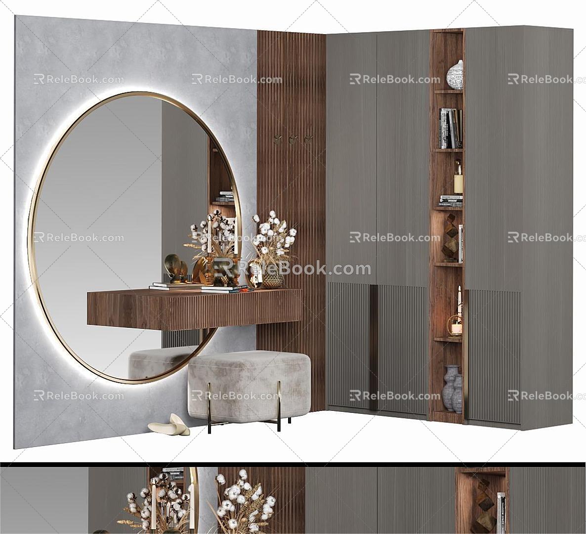 Italian Light Luxury Dresser Wardrobe model