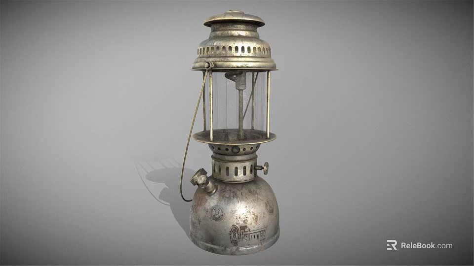 Vintage Metal Candle Lantern With Hollow Out Design And Handle Decoration 3d model 