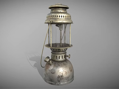 Vintage Metal Candle Lantern With Hollow Out Design And Handle Decoration 3d model