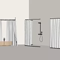 White Shower Curtains for Modern Bathroom with Clean Design and Shower Area