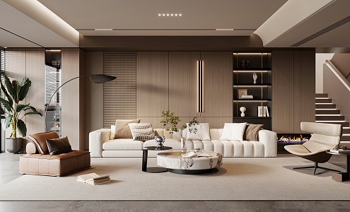 modern living room 3d model