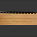 Natural Wooden Outdoor Bench with Slatted Backrest and Armrests Simple Design