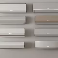 Various Modern Air Conditioner Fans with Different Designs and Neutral Colors