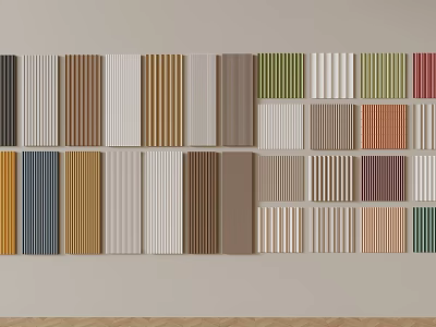 Various Wall Panels With Different Colors Textures Patterns And Designs For Home Interior 3d model