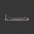 Red Football Stadium Architectural Model Design With Green Pitch And Surrounding Stands