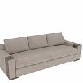 Modern Light Beige Fabric Two Seater Sofa With Sleek Armrests And Backrests 3d model