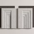 Modern Textured Decorative Panels With Geometric Patterns In White And Dark Background 3d model
