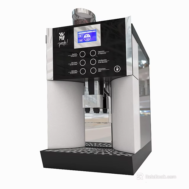 Modern Coffee Machine Kitchen Appliance With Digital Display And Control Buttons 3d model 
