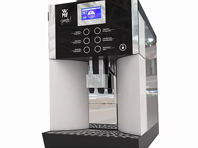 Modern Coffee Machine Kitchen Appliance With Digital Display And Control Buttons 3d model