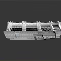 Large Arched Public Building Model With Multi Tiered Seating And Symmetrical Design