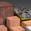 Building Components Including Stacked DECKSON Sacks And Brick Bundles For Construction 3d model