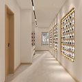 School Corridor With Bright Lighting And Wall Displays