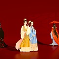 Ancient Costume Hanfu Women Characters Ancient Women Retro Characters Combination Chinese New Chinese Clothing Chinese Clothing Clothes 3d model