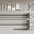 Air Conditioner Air Vents With Grilles Stripes Panels And Various Modern Design Components