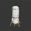 Advanced Lunar Lander Spacecraft With White Cylindrical Body And Gold Landing Legs