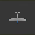 Blue And White Airplane With Single Wing Propeller Landing Gear And Tail Design