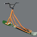 Orange Frame Fitness Machine With Green Pedals And Black Handle For Training