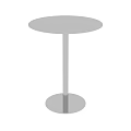 Round Modern Dining Table With Sleek Metal Leg And Circular Base Design 3d model