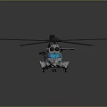 Detailed White Helicopter With Black Rotors And Blue Windows Design Model