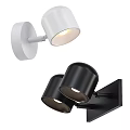 Modern White and Black Wall Lamps with Sleek Cylindrical Shades and Minimalist Design