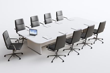 Modern Conference Table and Chair 3d model