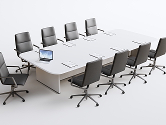 Modern Conference Table and Chair 3d model