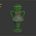 Classic Copper Blue Decorative Vase With Two Handles And Shiny Surface Design