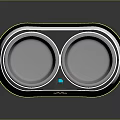 Durable Pet Double Food Bowl With Paw Print And Blue Indicator Light
