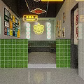Modern Commercial Kitchen With Stainless Steel Appliances White Tiled Walls Black Ceiling And Spacious Layout