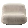 Modern Comfortable Fabric Accent Chair With Rounded Design And Plush Upholstery