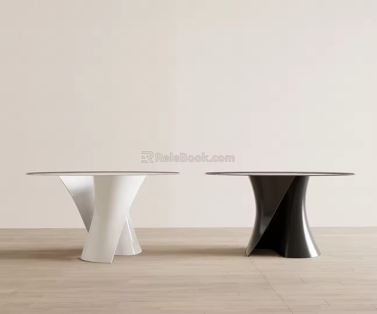 Simple round dining table 3d model