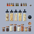 Glass Spice Jars With Lids Kitchen Organization Storage Various Spices Nuts Pasta