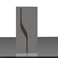 Modern White Door With Brown Curved Design And Silver Door Handle