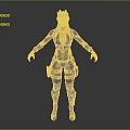 Game Movie Female Character in Black Red Fitted Combat Suit With Braided Pigtails And Headgear