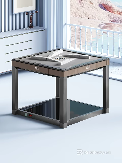 Cozy Garden Area With Drawer Table White Cabinets And Bright Window 3d model