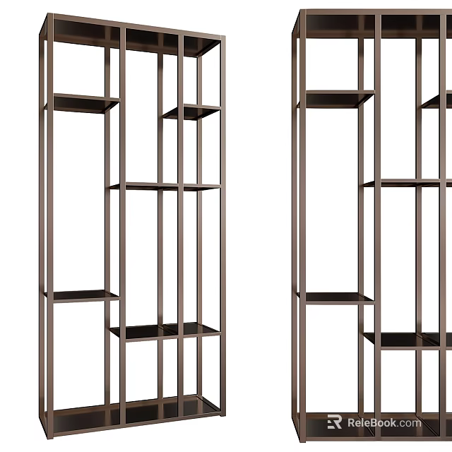 Modern Metal Shelving Units With Open Shelves And Minimalist Geometric Design 3d model 