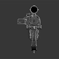 Futuristic Tactical Gun With Metallic Design Scope Attachment And Black Finish