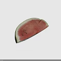 Fresh Watermelon Slice With Red Flesh Black Seeds And Green Rind