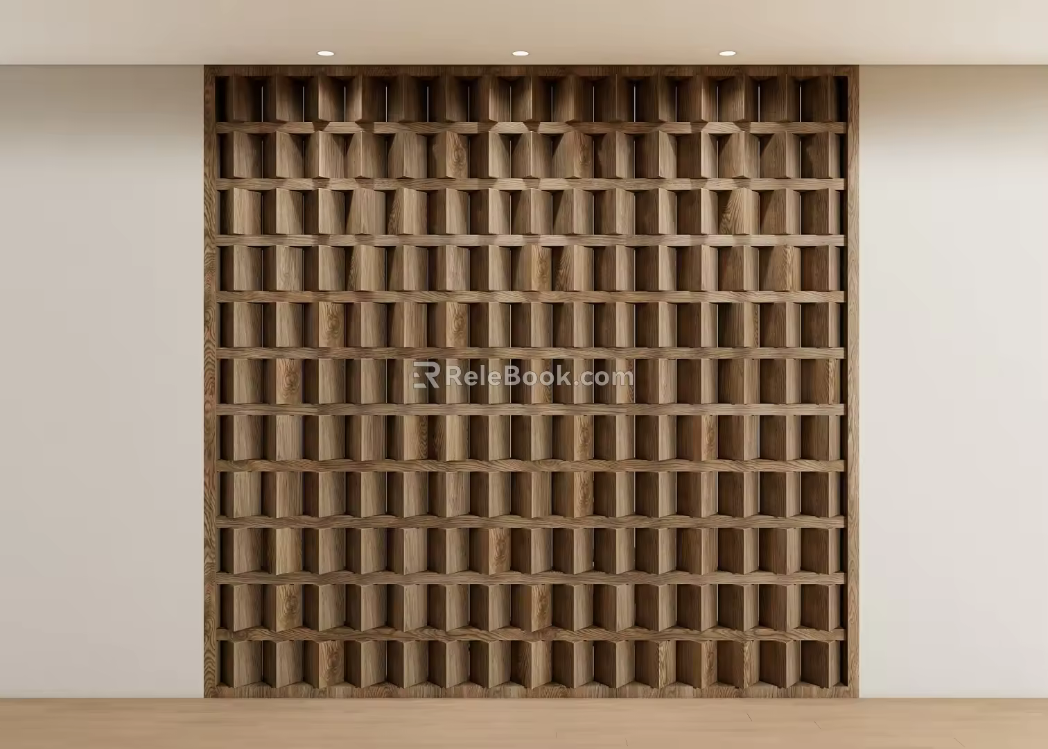 Quiet partition wooden partition background wall modeling wall 3d model