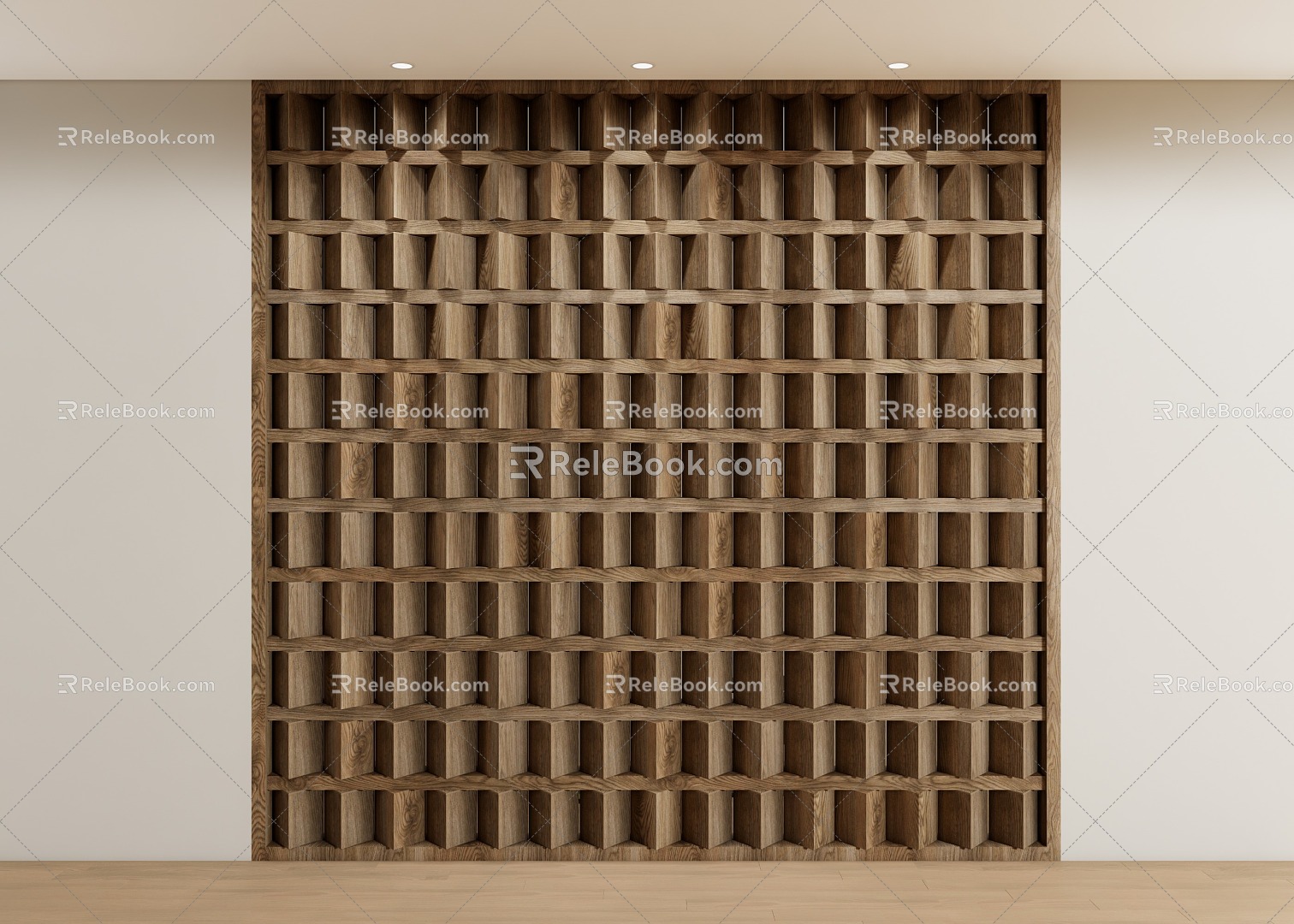 Quiet partition wooden partition background wall modeling wall 3d model