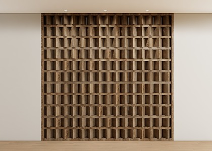 Quiet partition wooden partition background wall modeling wall 3d model