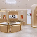 Luxury Jewelry Store Interior Design With Private Customization Display Counters And Elegant Decorations 3d model